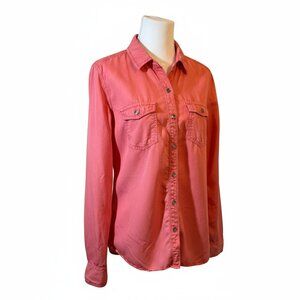 Halogen Salmon Button Down Top‎ | Women’s S